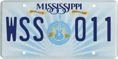 MS license plate WSS011