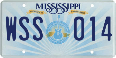 MS license plate WSS014