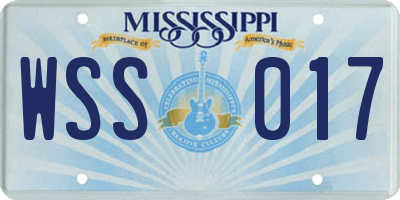 MS license plate WSS017