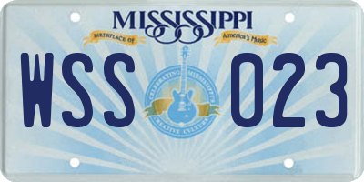MS license plate WSS023