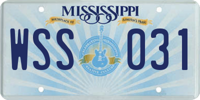 MS license plate WSS031
