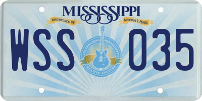 MS license plate WSS035