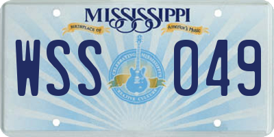MS license plate WSS049