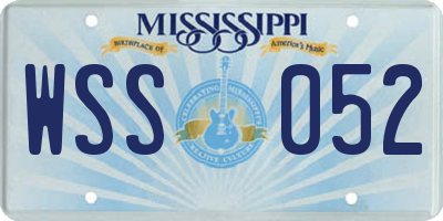 MS license plate WSS052