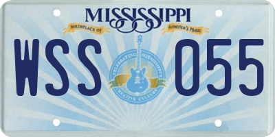 MS license plate WSS055