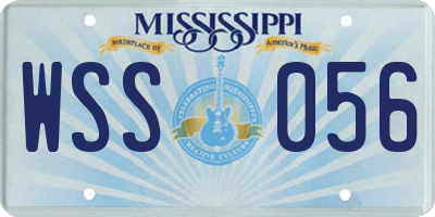 MS license plate WSS056