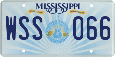 MS license plate WSS066