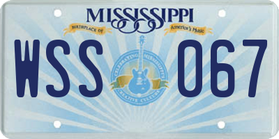 MS license plate WSS067