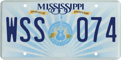 MS license plate WSS074