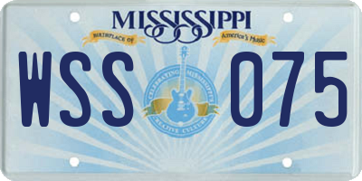 MS license plate WSS075