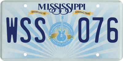 MS license plate WSS076