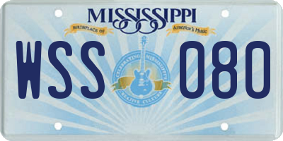 MS license plate WSS080