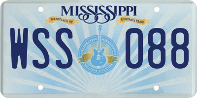 MS license plate WSS088