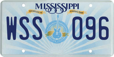 MS license plate WSS096