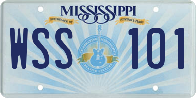 MS license plate WSS101