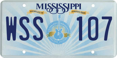 MS license plate WSS107