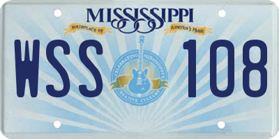 MS license plate WSS108