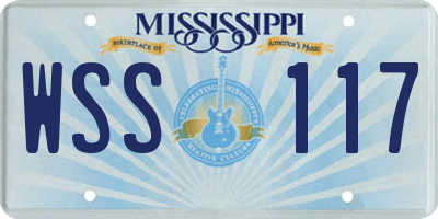 MS license plate WSS117