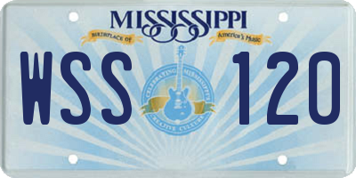 MS license plate WSS120