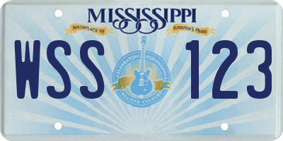 MS license plate WSS123
