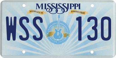 MS license plate WSS130