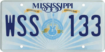 MS license plate WSS133