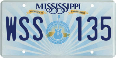 MS license plate WSS135