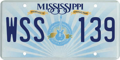 MS license plate WSS139