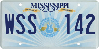 MS license plate WSS142