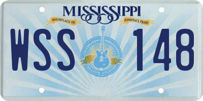 MS license plate WSS148