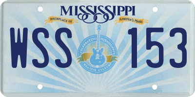 MS license plate WSS153