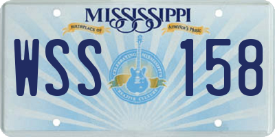 MS license plate WSS158