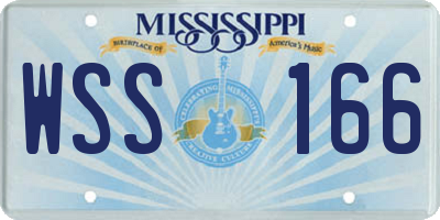 MS license plate WSS166