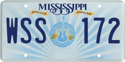 MS license plate WSS172