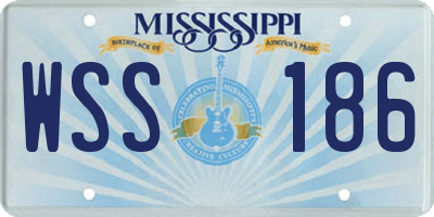 MS license plate WSS186