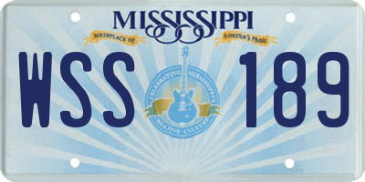 MS license plate WSS189