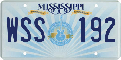 MS license plate WSS192