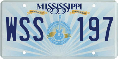 MS license plate WSS197