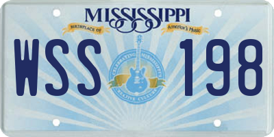 MS license plate WSS198