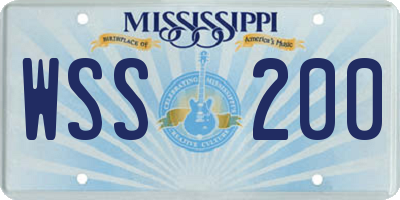 MS license plate WSS200