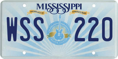 MS license plate WSS220