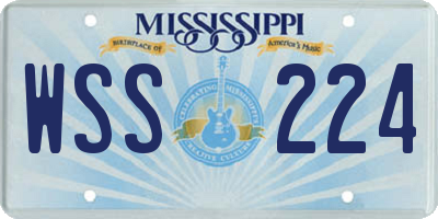 MS license plate WSS224