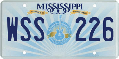 MS license plate WSS226