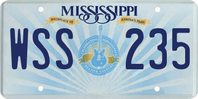 MS license plate WSS235