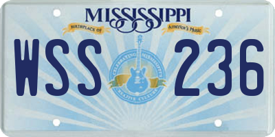 MS license plate WSS236