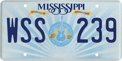 MS license plate WSS239
