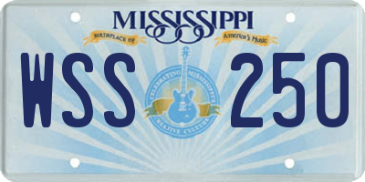 MS license plate WSS250