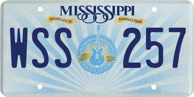 MS license plate WSS257