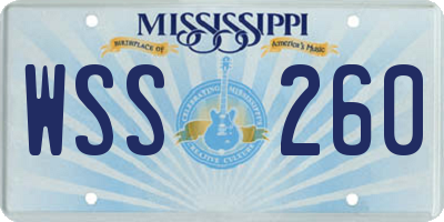 MS license plate WSS260