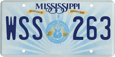 MS license plate WSS263